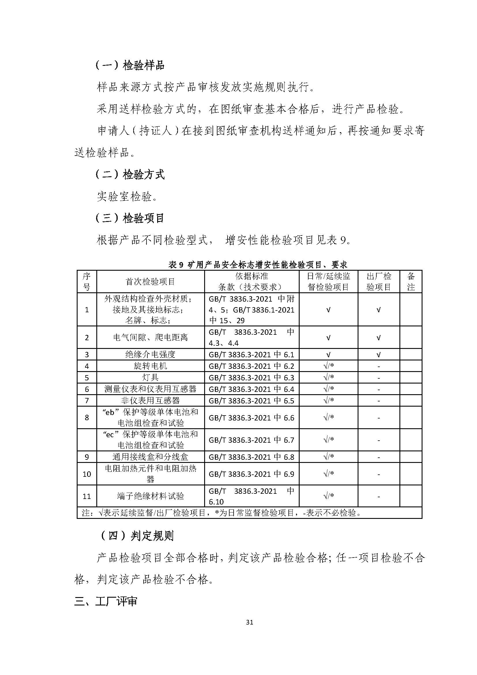 矿用产品安全标志MA认证审核发放实施规则之增安型